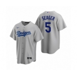 Los Angeles Dodgers #5 Corey Seager Nike Gray Replica Alternate Jersey