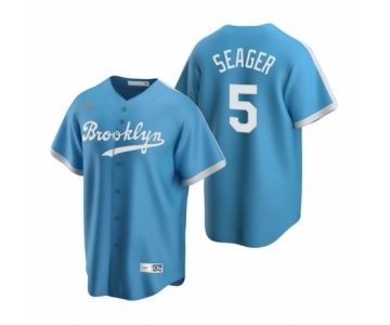 Los Angeles Dodgers #5 Corey Seager Nike Light Blue Cooperstown Collection Alternate Jersey