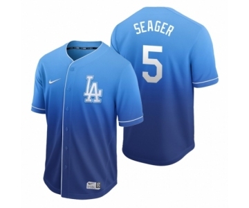 Los Angeles Dodgers #5 Corey Seager Royal Fade Nike Jersey1