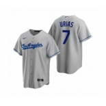 Los Angeles Dodgers #7 Julio Urias Nike Gray Replica Road Jersey