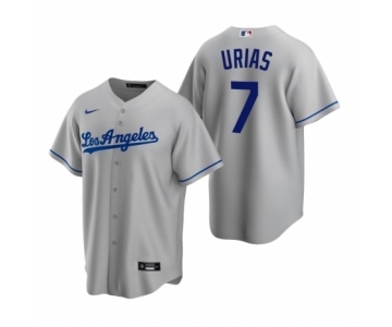 Los Angeles Dodgers #7 Julio Urias Nike Gray Replica Road Jersey