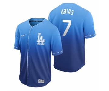 Los Angeles Dodgers #7 Julio Urias Royal Fade Nike Jersey