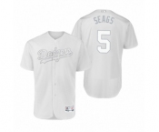 Men Dodgers #5 Corey Seager Seags White 2019 Players' Weekend Authentic Jersey