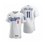 Men Los Angeles Dodgers #11 A.J. Pollock Nike White 2020 Authentic Jersey