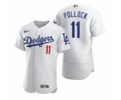 Men Los Angeles Dodgers #11 A.J. Pollock Nike White 2020 Authentic Jersey