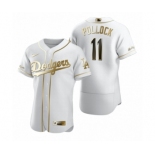 Men Los Angeles Dodgers #11 A.J. Pollock Nike White Authentic Golden Edition Jersey