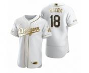 Men Los Angeles Dodgers #18 Kenta Maeda Nike White Authentic Golden Edition Jersey