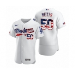 Men Mookie Betts #50 Los Angeles Dodgers White 2020 Stars & Stripes 4th of July Jersey