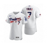 Men's #7 Julio Urias Los Angeles Dodgers White 2020 Stars & Stripes 4th of July Jersey