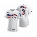 Men's Chris Taylor #3 Los Angeles Dodgers White 2020 Stars & Stripes 4th of July Jersey