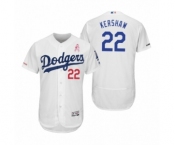 Men's Clayton Kershaw Los Angeles Dodgers #22 White 2019 Mother's Day Flex Base Home Jersey