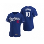 Men's Los Angeles Dodgers #10 Justin Turner Nike Royal Authentic 2020 Alternate Jersey