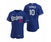 Men's Los Angeles Dodgers #10 Justin Turner Nike Royal Authentic 2020 Alternate Jersey