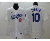 Men's Los Angeles Dodgers #10 Justin Turner Replica White Home Cool Base Baseball Jersey