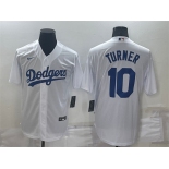 Men's Los Angeles Dodgers #10 Justin Turner White Stitched MLB Cool Base Nike Jersey