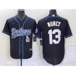 Men's Los Angeles Dodgers #13 Max Muncy Black With Patch Cool Base Stitched Baseball Jersey