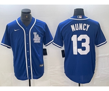 Men's Los Angeles Dodgers #13 Max Muncy Blue Cool Base Stitched Baseball Jersey