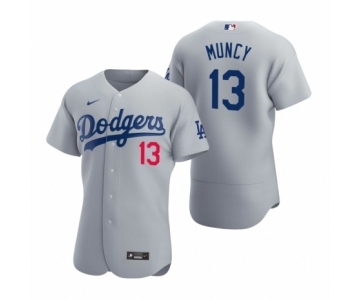 Men's Los Angeles Dodgers #13 Max Muncy Nike Gray Authentic 2020 Alternate Jersey