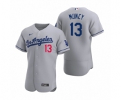 Men's Los Angeles Dodgers #13 Max Muncy Nike Gray Authentic 2020 Road Jersey