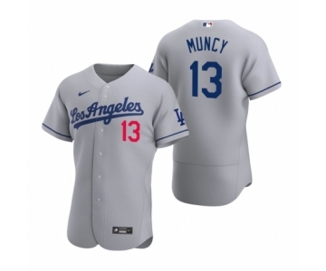 Men's Los Angeles Dodgers #13 Max Muncy Nike Gray Authentic 2020 Road Jersey