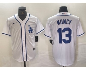 Men's Los Angeles Dodgers #13 Max Muncy White Cool Base Stitched Baseball Jersey