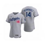 Men's Los Angeles Dodgers #14 Enrique Hernandez Nike Gray Authentic 2020 Road Jersey