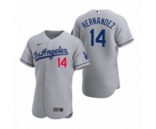 Men's Los Angeles Dodgers #14 Enrique Hernandez Nike Gray Authentic 2020 Road Jersey