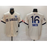 Men's Los Angeles Dodgers #16 Will Smith Cream 2024 City Connect Limited Stitched Jersey