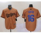 Men's Los Angeles Dodgers #16 Will Smith Olive Cool Base Limited Stitched Jersey