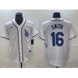 Men's Los Angeles Dodgers #16 Will Smith White Cool Base Stitched Baseball Jersey