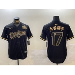 Men's Los Angeles Dodgers #17 太平翔谷 Black Gold 2024 World Series Champions Cool Base Stitched Baseball Jersey