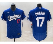 Men's Los Angeles Dodgers #17 Shohei Ohtani Blue Flex Base Stitched Baseball Jersey