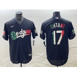 Men's Los Angeles Dodgers #17 Shohei Ohtani Mexico Black Cool Base Stitched Baseball Jerseys