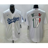 Men's Los Angeles Dodgers #17 Shohei Ohtani Mexico White Cool Base Stitched Jersey