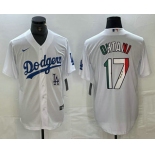 Men's Los Angeles Dodgers #17 Shohei Ohtani Mexico White Cool Base Stitched Jerseys