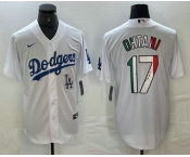 Men's Los Angeles Dodgers #17 Shohei Ohtani Mexico White Cool Base Stitched Jerseys