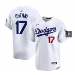 Men’s Los Angeles Dodgers #17 Shohei Ohtani Nike White Cool Base Limited  Player Jersey