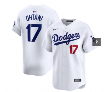 Men’s Los Angeles Dodgers #17 Shohei Ohtani Nike White Cool Base Limited  Player Jersey