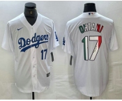 Men's Los Angeles Dodgers #17 Shohei Ohtani Number Mexico White Cool Base Stitched Jerseys