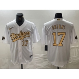 Men's Los Angeles Dodgers #17 Shohei Ohtani Number White 2022 All Star Stitched Cool Base Nike Jerseys