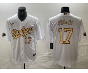 Men's Los Angeles Dodgers #17 Shohei Ohtani Number White 2022 All Star Stitched Cool Base Nike Jerseys