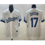 Men's Los Angeles Dodgers #17 Shohei Ohtani White 2021 City Connect Cool Base Stitched Jersey