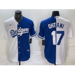 Men's Los Angeles Dodgers #17 Shohei Ohtani White Blue Two Tone Stitched Baseball Jerseys