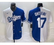 Men's Los Angeles Dodgers #17 Shohei Ohtani White Blue Two Tone Stitched Baseball Jerseys