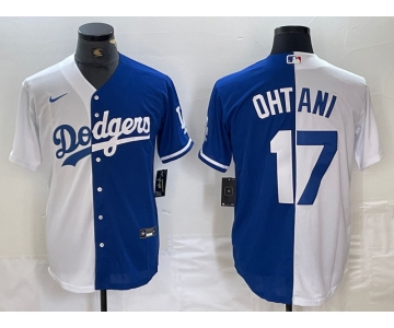 Men's Los Angeles Dodgers #17 Shohei Ohtani White Blue Two Tone Stitched Baseball Jerseys