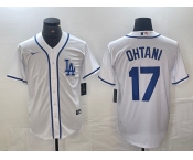 Men's Los Angeles Dodgers #17 Shohei Ohtani White Cool Base Stitched Baseball Jersey