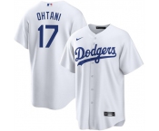 Men's Los Angeles Dodgers #17 Shohei Ohtani White Cool Base Stitched Jersey