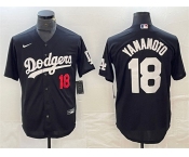 Mens Los Angeles Dodgers #18 Yoshinobu Yamamoto Nike Black Fashion Baseball Jersey