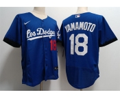 Mens Los Angeles Dodgers #18 Yoshinobu Yamamoto Nike Royal City Connect Jersey