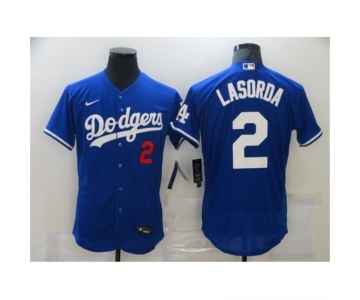 Men's Los Angeles Dodgers #2 Tommy Lasorda Nike Blue Jersey